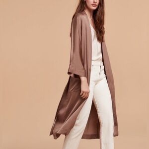 Wilfred Aritzia Brown Robe Satin